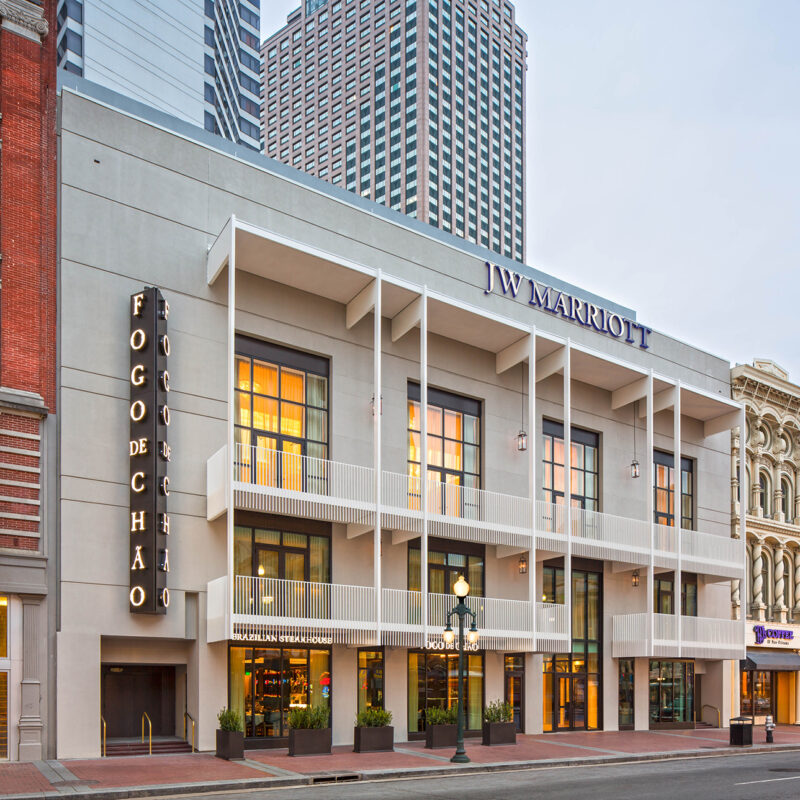 Canal Street hotel with balcony