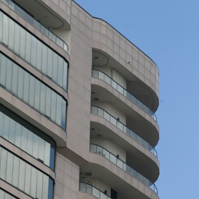 Grey condo building facade